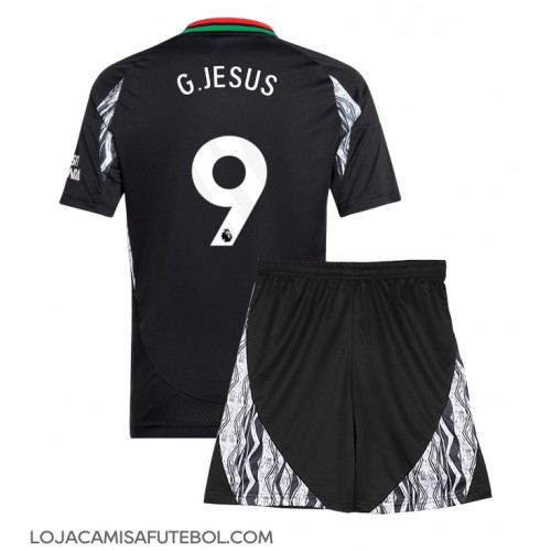 Camisa de Futebol Arsenal Gabriel Jesus #9 Equipamento Secundário Infantil 2024-25 Manga Curta (+ Calças curtas)